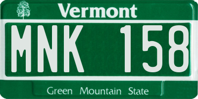 VT license plate MNK158