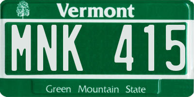 VT license plate MNK415