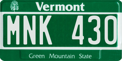 VT license plate MNK430