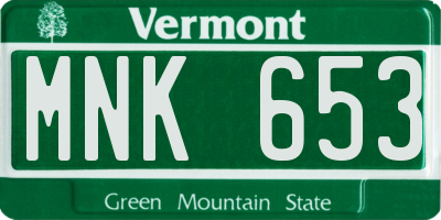 VT license plate MNK653