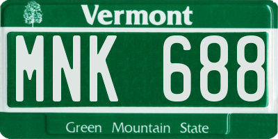 VT license plate MNK688