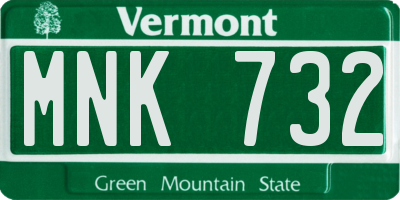 VT license plate MNK732