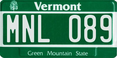 VT license plate MNL089