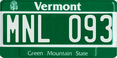 VT license plate MNL093