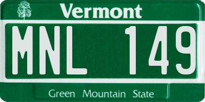 VT license plate MNL149