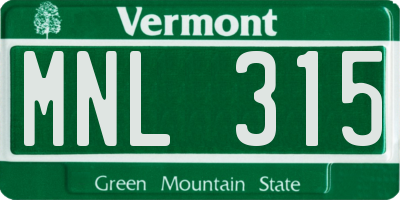 VT license plate MNL315