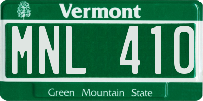 VT license plate MNL410