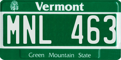 VT license plate MNL463