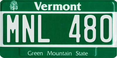 VT license plate MNL480