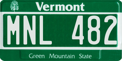 VT license plate MNL482