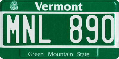 VT license plate MNL890
