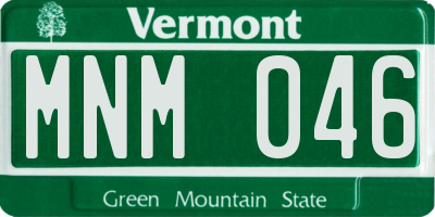 VT license plate MNM046