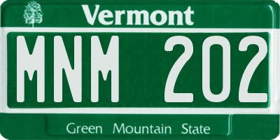 VT license plate MNM202