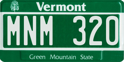 VT license plate MNM320