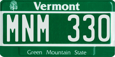 VT license plate MNM330