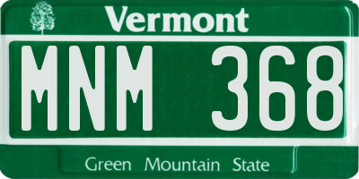 VT license plate MNM368