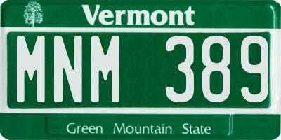 VT license plate MNM389