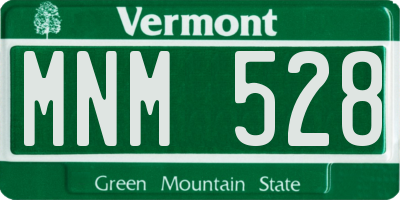 VT license plate MNM528