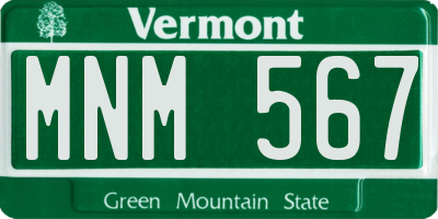 VT license plate MNM567