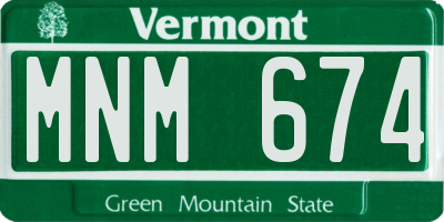VT license plate MNM674