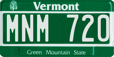 VT license plate MNM720