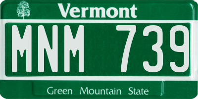 VT license plate MNM739