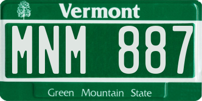 VT license plate MNM887