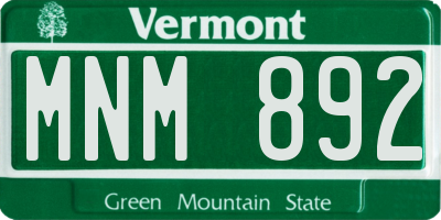 VT license plate MNM892