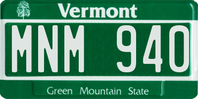 VT license plate MNM940