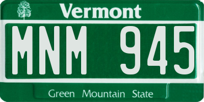 VT license plate MNM945