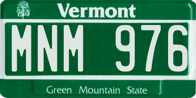 VT license plate MNM976