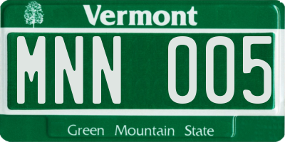 VT license plate MNN005