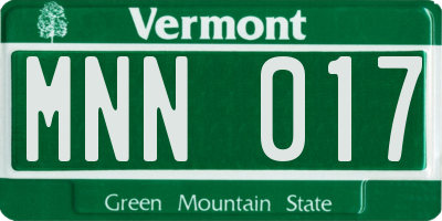 VT license plate MNN017
