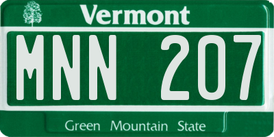 VT license plate MNN207