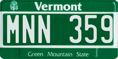 VT license plate MNN359