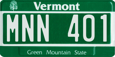 VT license plate MNN401