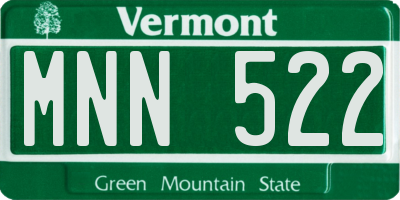 VT license plate MNN522
