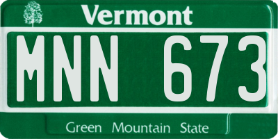 VT license plate MNN673