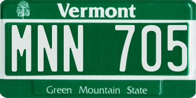 VT license plate MNN705