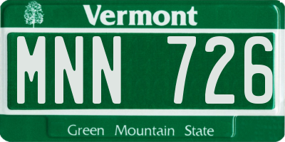 VT license plate MNN726