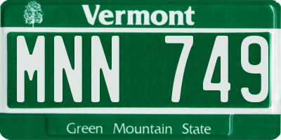 VT license plate MNN749