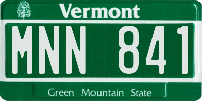 VT license plate MNN841