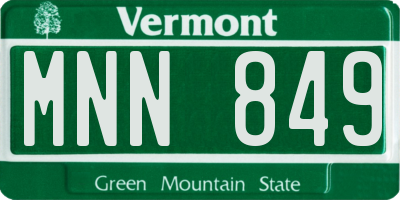 VT license plate MNN849