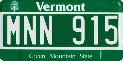 VT license plate MNN915