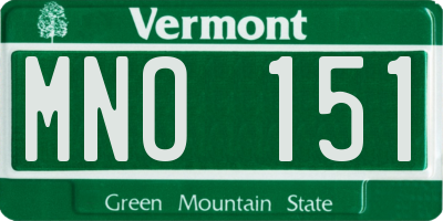 VT license plate MNO151