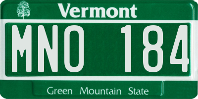 VT license plate MNO184