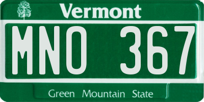 VT license plate MNO367