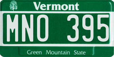 VT license plate MNO395