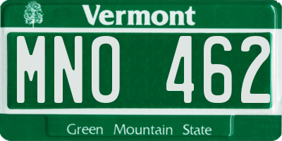 VT license plate MNO462
