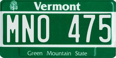 VT license plate MNO475